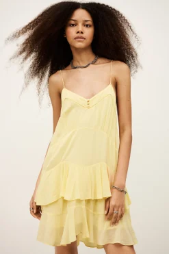 Ba&Sh BILONA vestido corto AMARILLO Outlet