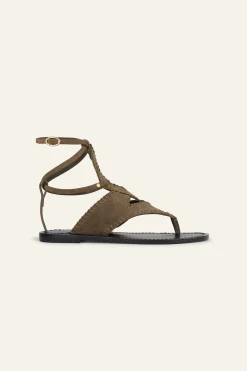 Ba&Sh CAPRI sandalias planas de ante VERDE Online
