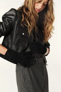Ba&Sh CIMON guantes de malla NEGRO Clearance