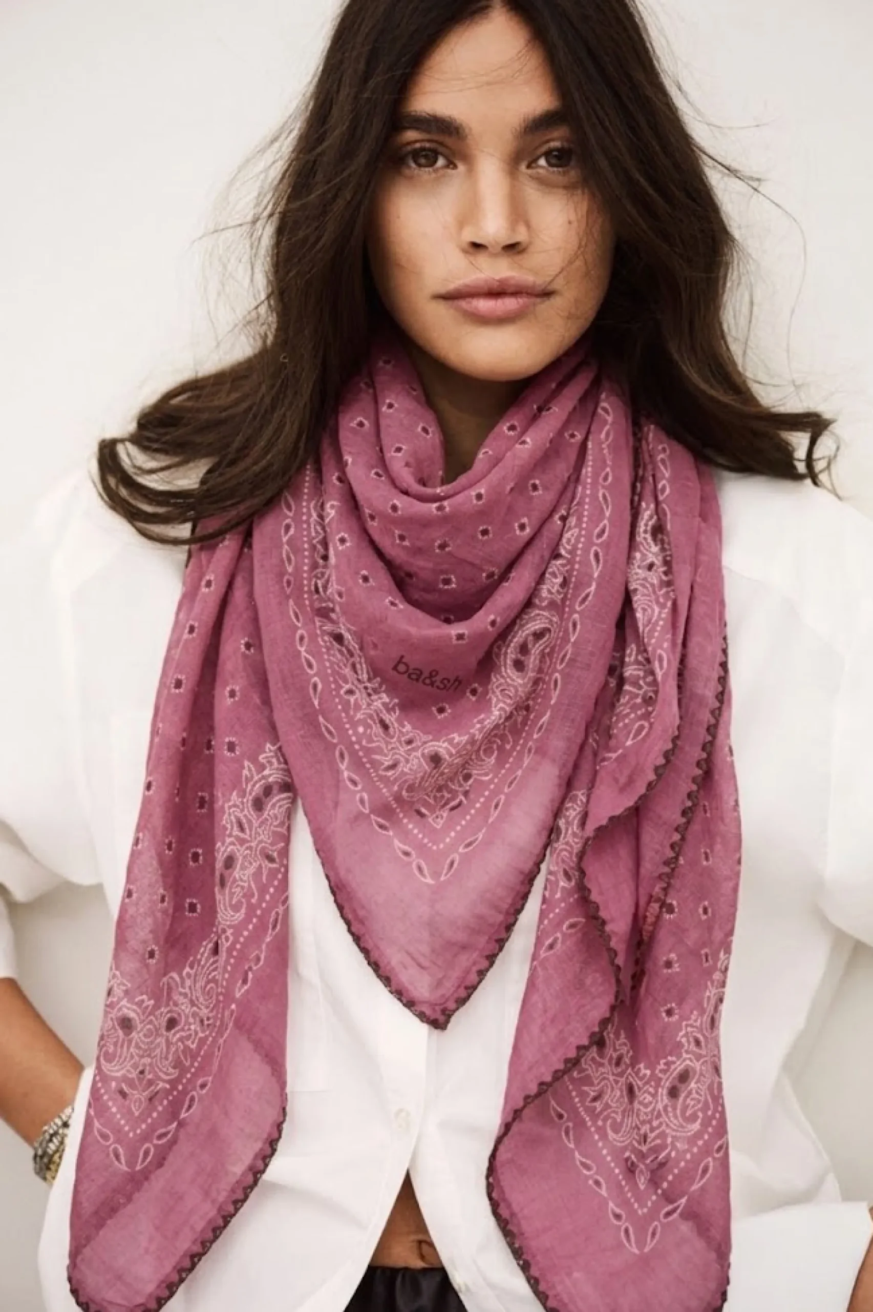 Ba&Sh FARY Pañuelo estampado estilo bandana € 75 PINK Discount