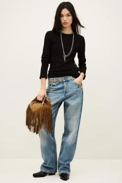 Ba&Sh GIULIA T-SHIRT NEGRO