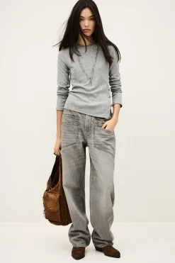 Ba&Sh GIULIA T-SHIRT GRIS Outlet