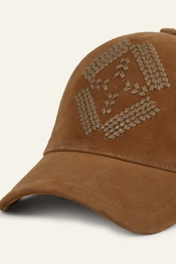 Ba&Sh HARSHA gorra de cuero MARRON New