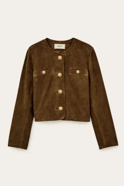 Ba&Sh MELLA chaqueta corta de ante MARRON Best