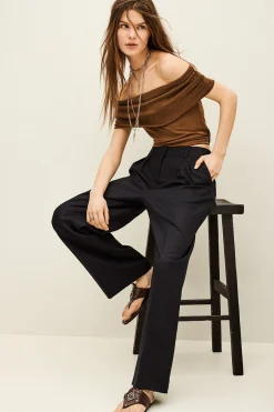 Ba&Sh NANI pantalón ancho de lana € 225 € 157,50 AZUL Clearance