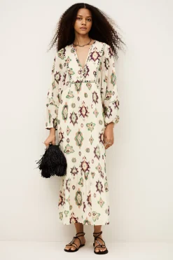 Ba&Sh OELIA vestido midi ECRU Discount