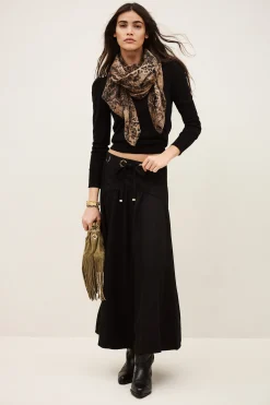 Ba&Sh PONIA falda midi talle NEGRO Sale