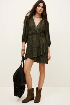 Ba&Sh ROMEA vestido corto estampado VERDE Online